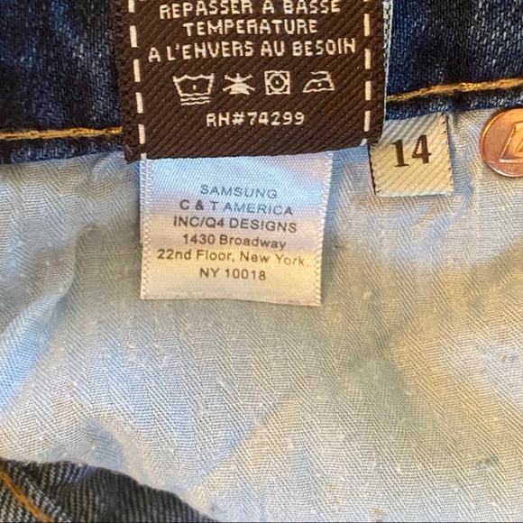 7 for all Mankind Paxtyn Distressed Straight Leg Jeans Youth Size 14 Medium Wash - Picture 8 of 9